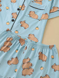 Pyjama Capybara Bleu Femme