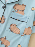 Pyjama Capybara Bleu Femme