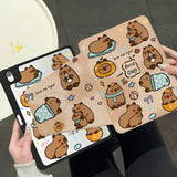 Coque Ipad Rotative Capybara Mignon