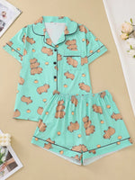 Pyjama Capybara Vert Femme