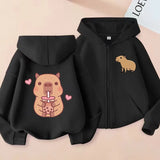 Pull Capybara Capuche Enfant Noir