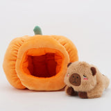 Peluche Capybara dans sa Citrouille